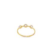 9ct 3 Stone CZ Rubover Ring image