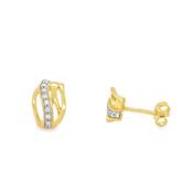 9ct CZ Fancy Lined Earrings