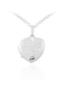 Sterling Silver Polished Design Heart Locket