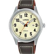 Gents Lorus Cream Dial Brown Strap Watch image