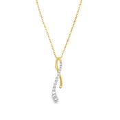 9ct Yellow Gold Fancy CZ Ribbon Pendant