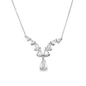 Sterling Silver Pear CZ Hammock Necklet