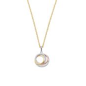 9ct 3 Colour CZ Open Circle Pendant