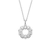 Sterling Silver CZ Pear Open Circle Pendant