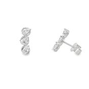 Sterling Silver CZ Pear Swirl Drop image