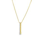 9ct CZ &amp; Ball Long Line Pendant