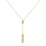 9ct CZ Barrel Drop Necklet