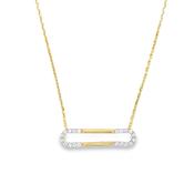 9ct CZ Open Long Oval Pendant