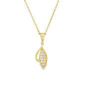 9ct CZ Marquise Pendant With Open Swirl