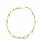 9ct Rubover CZ &amp; Infinity Link Bracelet