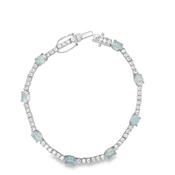 Sil B/let CZ/Opal Tennis 8"