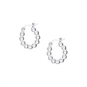 Sterling Silver Bead Hoop Earrings