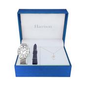 Kids Stainless Steel Communion Watch Set with St. Christopher Medal and Extra Blue Strap