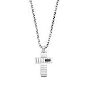 Gents Steelwear Stainless Steel Ribbed Cross Pendant