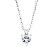 Sterling Silver CZ Double Heart Drop Necklet image