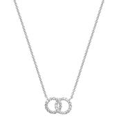 Sterling Silver CZ Circle Partnership Necklet image