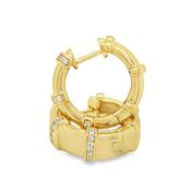 Sterling Silver Gold Plated CZ Lined Hoop Earrings image