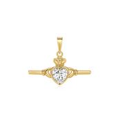 Sil P/dnt G/P CZ Claddagh T-Bar