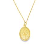 9ct Yellow Gold 16mm Miraculous Medal Pendant