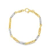 Sterling Silver 2 Tone Open Bar Link Bracelet image