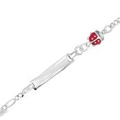 Sterling Silver Kids Ladybird ID Figaro Bracelet