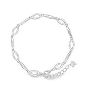 Sterling Silver CZ &amp; Open Link Bracelet image