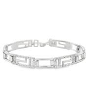 Sterling Silver CZ Greek Key Bracelet image