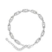 Sterling Silver CZ Rectangle Link Bracelet image