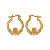 Burren 18ct Gold Plated Gra Claddagh Hoop Earrings image