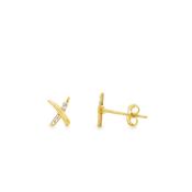 9ct CZ &amp; Polished Kiss Stud Earrings