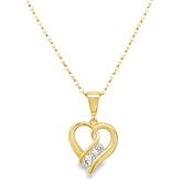 9ct CZ Open Heart Swirl Pendant