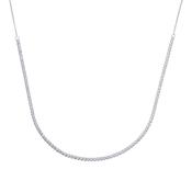 Sterling Silver CZ 2mm Half Tennis Necklet image
