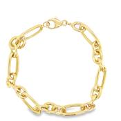 9ct Elongated Oval and Short Link High Polish Bracelet image