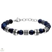 Steelwear Blue Ball &amp; Steel Bead Bracelet image