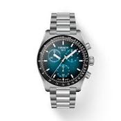 Gents Stainless Steel Tissot PR516 40mm Blue Chronograph Watch image