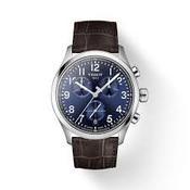 Gents Tissot Chrono L 42mm Blue Dial Chronograph Watch With Brown Leather Strap image