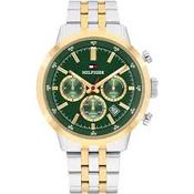 Tommy Hilfiger Kent Two Tone 43mm Green Chronograph Watch image
