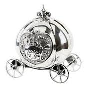 Silver Plated Bambino Princess Carriage Money Box Christening Gift image