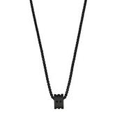 Gents Steelwear Stainless Steel  Black Lined Bead Pendant