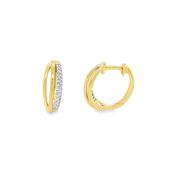 9ct 3 Row Open Diamond Hoop 0.20ct