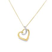 9ct Open Heart Diamond Swirl Pendant 0.05ct image