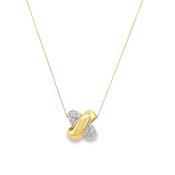 9ct Polished &amp; Diamond Set Kiss Pendant 0.10ct image
