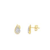 9ct Pear Cut Cultured Diamond Stud Earrings 0.50ct image