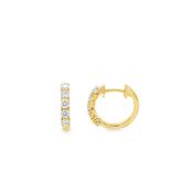 9ct Round Brilliant Claw Set Cultured Hoop Earrings .63ct image
