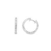 9ct White Gold Round Brilliant Cultured Diamond Set Hoop Earrings 1.00ct image