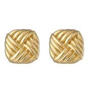 Burren 18ct Gold Plated Vixen Cushion Woven Knot Earrings image