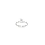Platinum Oval Solitaire Diamond Ring 0.76ct image