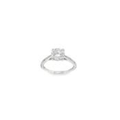 Platinum Round Brilliant Solitaire Cultured Diamond Ring with Cultured Diamond Set Shoulders 1.50ct image