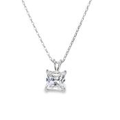 Sterling Silver 7mm Square CZ Pendant image