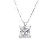 Sterling Silver 9mm Square CZ Pendant image